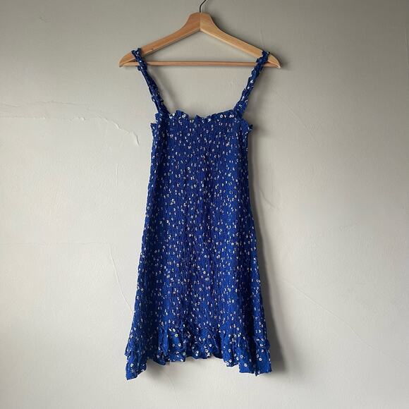 Faithfull the Brand Del Mar Mini Dress in Cobalt Betina Floral Size 2 - Picture 6 of 13